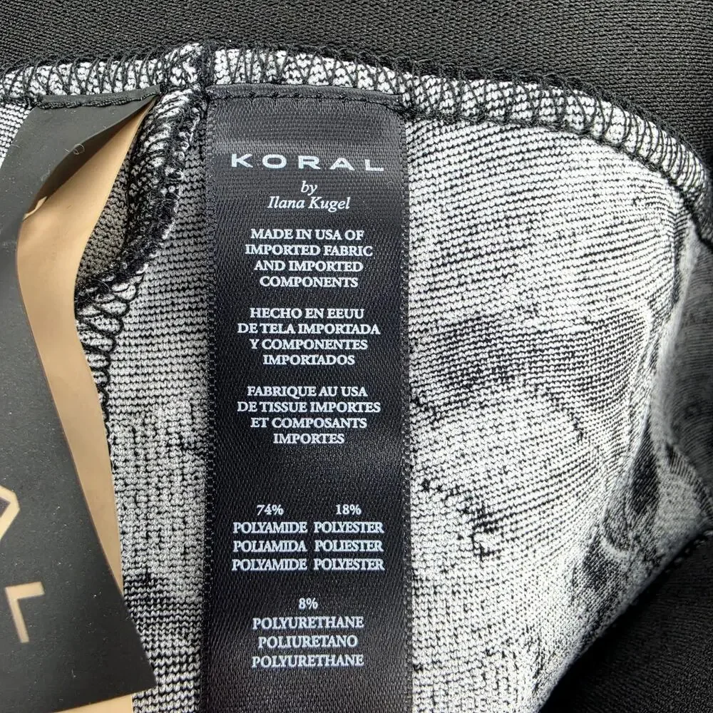 Koral By Ilana Kugel Black & Camo Mid Rise Knockout Crop Workout Leggings Size M